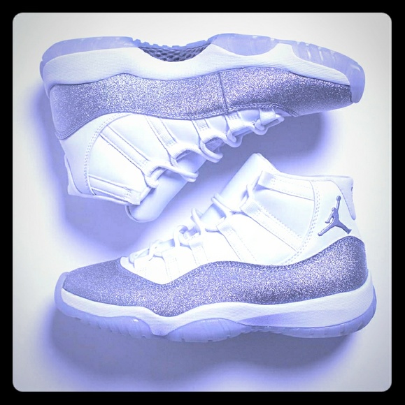 retro 11 glitter white